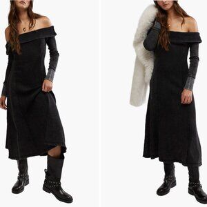 Free People Charcoal Long Sleeve Dress